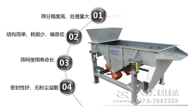 1，處理量大，篩分精度高。2，結(jié)構(gòu)簡單，耗能少，噪音低。3，篩網(wǎng)使用壽命長。4，密封性好，無粉塵溢散。