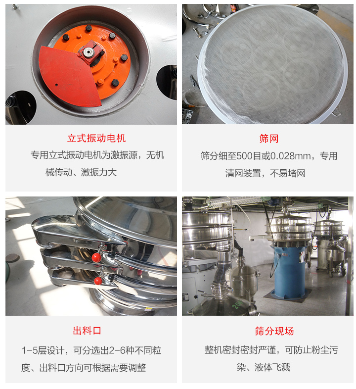 旋振篩定制化有：移動(dòng)，加緣，閘門(mén)等多種形式選擇。子母設(shè)計(jì)透網(wǎng)率高，換網(wǎng)方便。